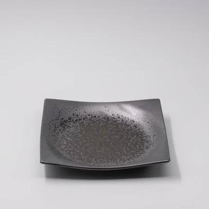 Plate Square 22cm Black Pearl Glaze.
