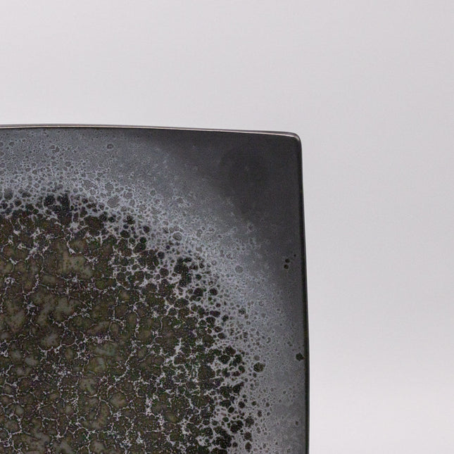 Plate Square 22cm Black Pearl Glaze.