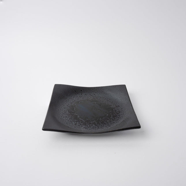 Plate Square 16cm Black Pearl Glaze.
