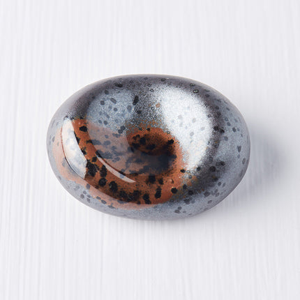 Chopstick Rest Pebble Matt Black Glaze.