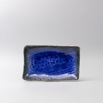 Sushi Plate Swept Side 26cm Cobalt Dark Edge.
