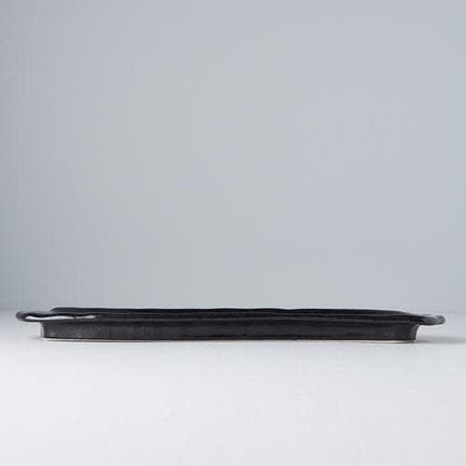 Sashimi Plate 33cm Gunmetal Glaze.