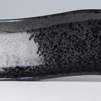Sashimi Plate 33cm Gunmetal Glaze.