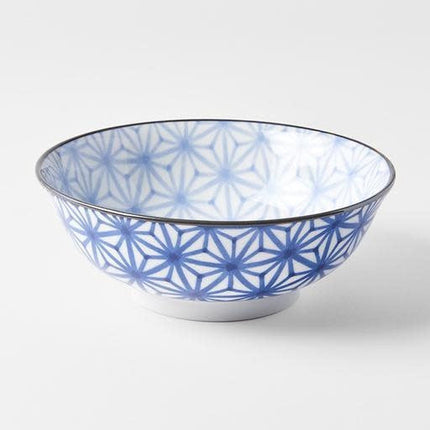 Bowl 19cm Indigo Ikat Starburst Design.