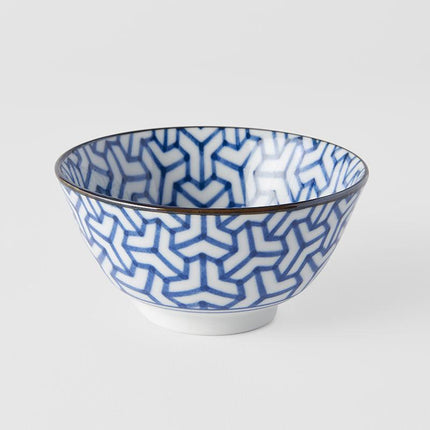 Bowl 13cm Indigo Ikat Herringbone Design.