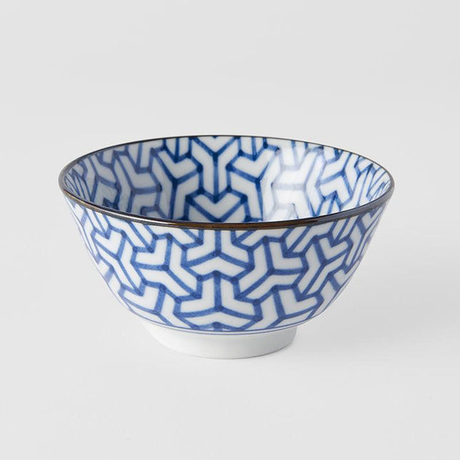 Bowl 13cm Indigo Ikat Herringbone Design.