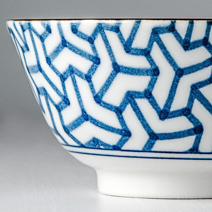 Bowl 13cm Indigo Ikat Herringbone Design.