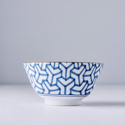 Bowl 13cm Indigo Ikat Herringbone Design.