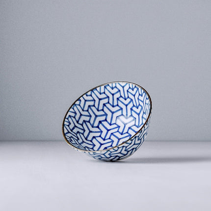 Bowl 13cm Indigo Ikat Herringbone Design.