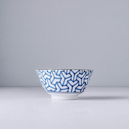 Bowl 13cm Indigo Ikat Herringbone Design.