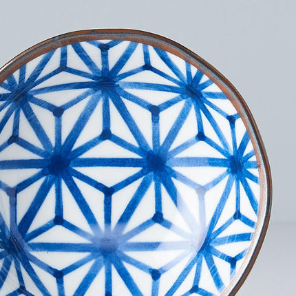 Sauce Dish 11cm Indigo Ikat Starburst Design.