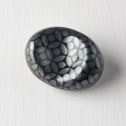 Chopstick Rest Pebble Cloissone Black Glaze.