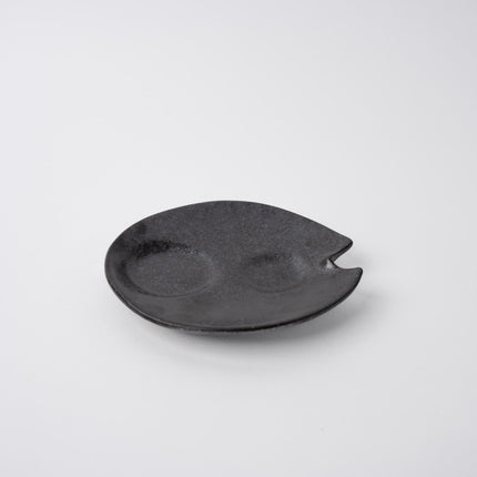 Plate Dimpled 15cm Craft Black Glaze.