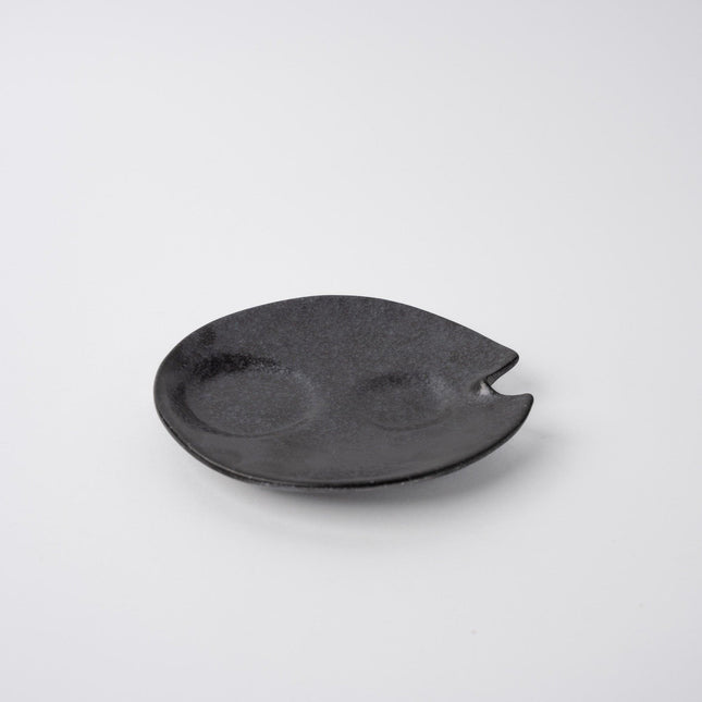 Plate Dimpled 15cm Craft Black Glaze.