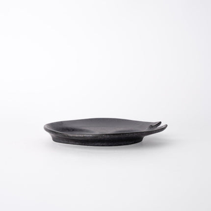 Plate Dimpled 15cm Craft Black Glaze.