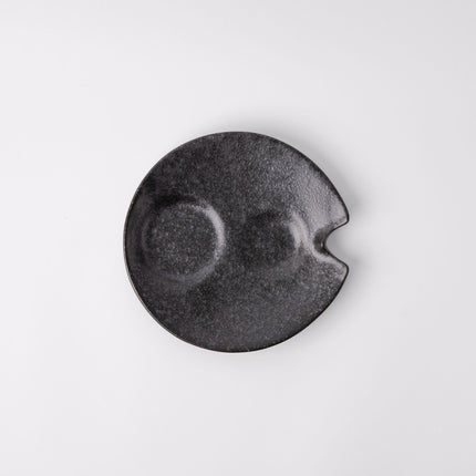 Plate Dimpled 15cm Craft Black Glaze.