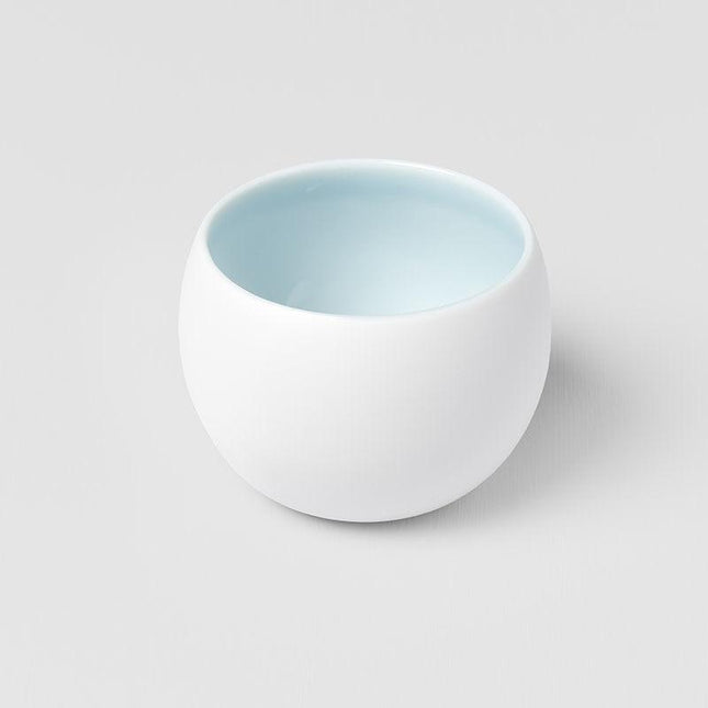 Cup Shochu 8.5cm Matte White & Light Blue Glaze.