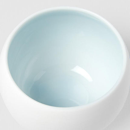 Cup Shochu 8.5cm Matte White & Light Blue Glaze.