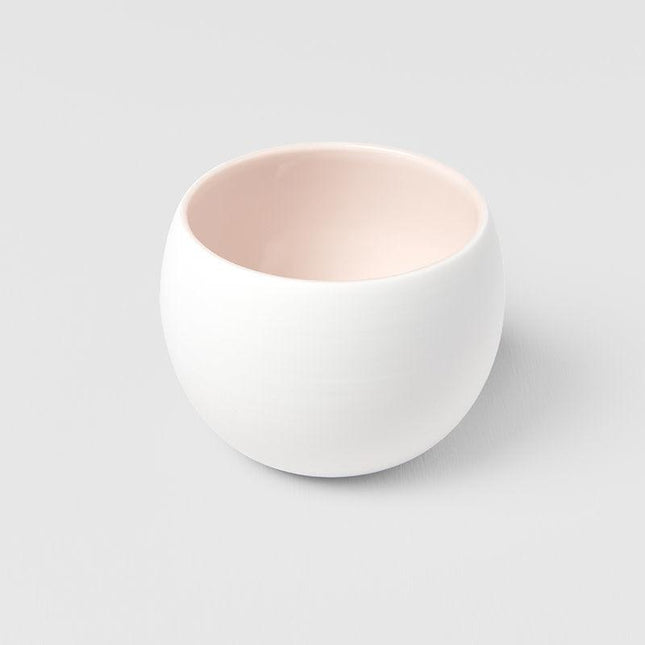 Cup Shochu 8.5cm Matte White & Light Pink Glaze.