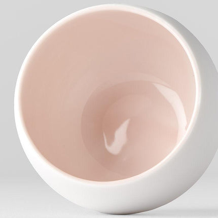 Cup Shochu 8.5cm Matte White & Light Pink Glaze.