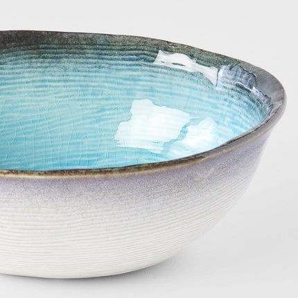 Bowl Oval 17cm Sky Blue Glaze.