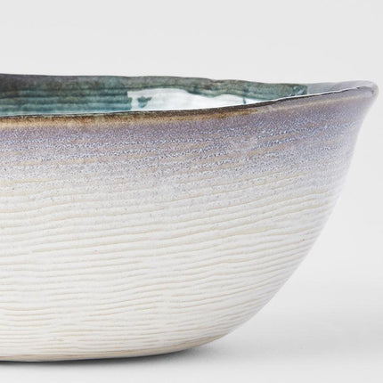 Bowl Oval 17cm Sky Blue Glaze.