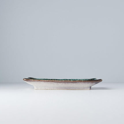 Plate Rectangular 21.5x13.5cm Sky Blue Glaze.