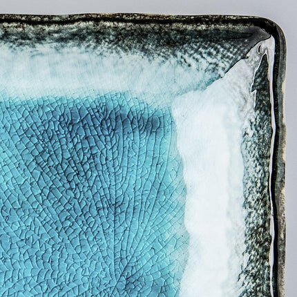 Plate Rectangular 28.5x 12cm Sky Blue Glaze.