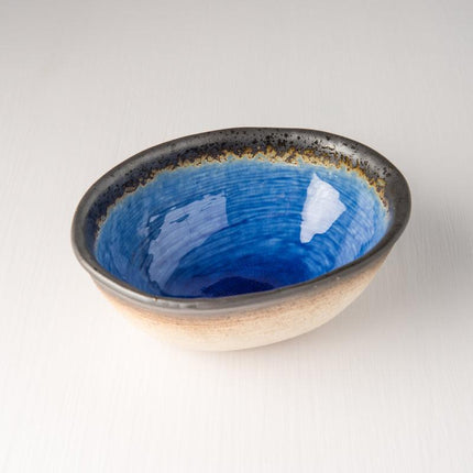Bowl Oval 17x13cm Cobalt Blue Glaze.