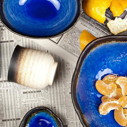 Bowl Oval 17x13cm Cobalt Blue Glaze.