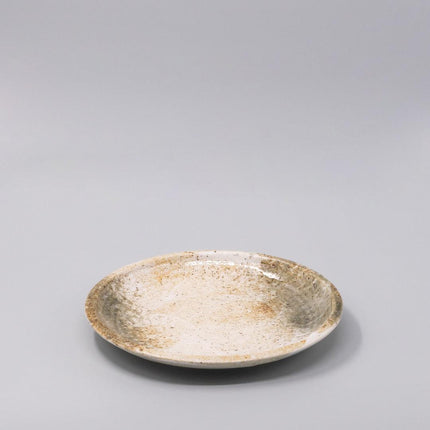 Plate Thick Edge 25cm Snow Bamboo Glaze.