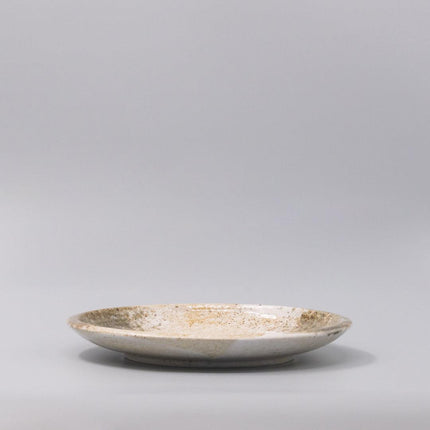 Plate Thick Edge 25cm Snow Bamboo Glaze.