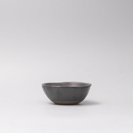 Lopsided Bowl 11.5cm Black Glaze.