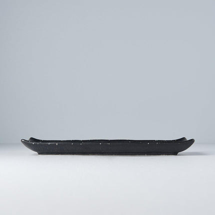 Plate Ibushi Rectangular 26.5cm Black Glaze.