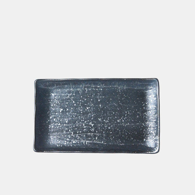 Plate Ibushi Rectangular 22cm Black Glaze.