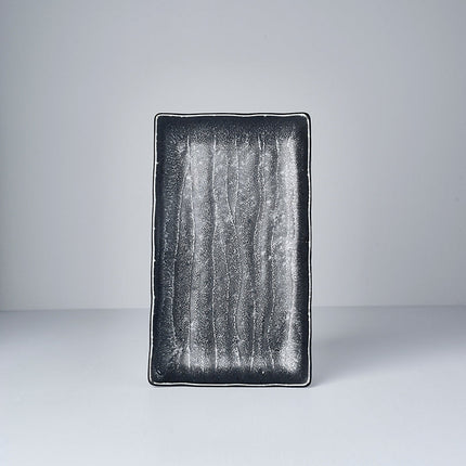 Plate Ibushi Rectangular 22cm Black Glaze.