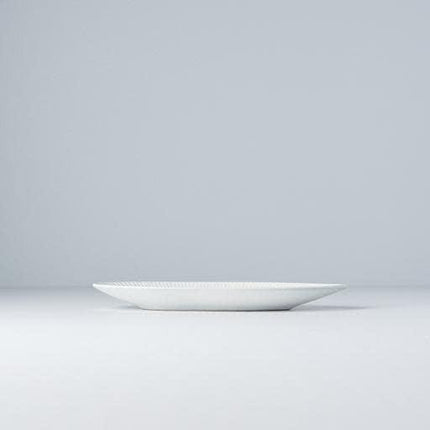 Plate Oval 21.5cm Snow Leaf Glaze.