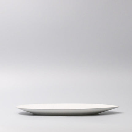 Plate Oval 31.5cm Snow Leaf Glaze.