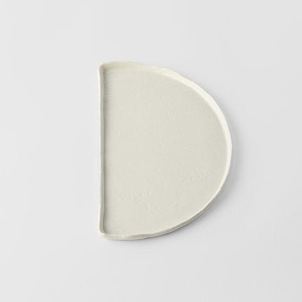 Half Moon Plate 27cm Ivory White Glaze.