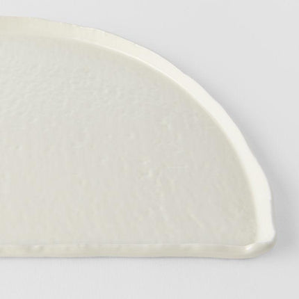 Half Moon Plate 27cm Ivory White Glaze.