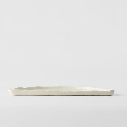 Half Moon Plate 27cm Ivory White Glaze.