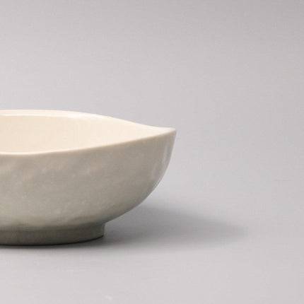 Bowl Organic Shape 11cm Kanso Soft White Glaze.