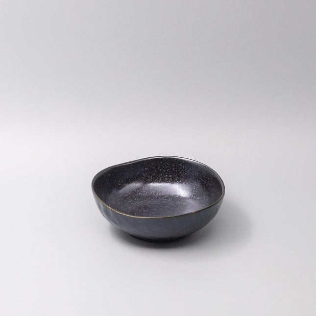 Bowl Organic Shape 17cm Kanso Matte Black Glaze.