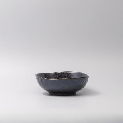 Bowl Organic Shape 17cm Kanso Matte Black Glaze.