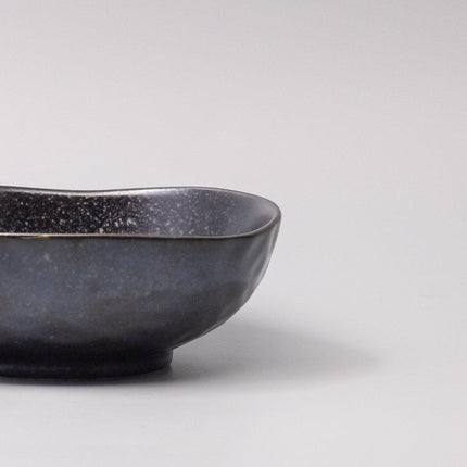 Bowl Organic Shape 17cm Kanso Matte Black Glaze.