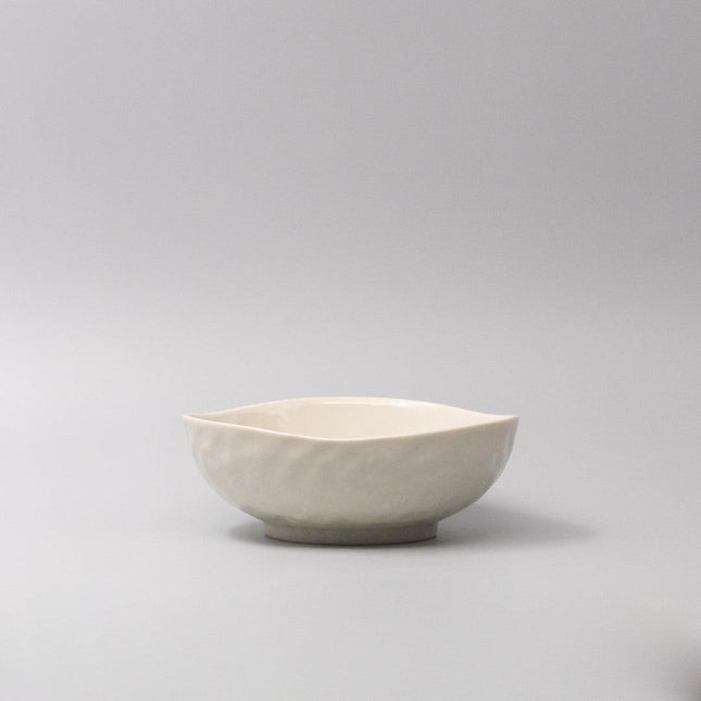 Bowl Organic Shape 17cm Kanso Soft White Glaze.
