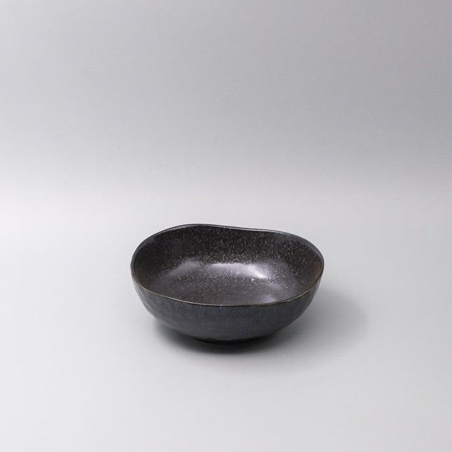 Bowl Organic Shape 20cm Kanso Matte Black Glaze.