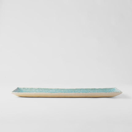 Platter 50cm Crazed Blue Glaze.