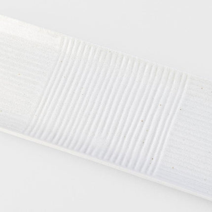Sashimi Plate 33cm Line Design White Glaze.