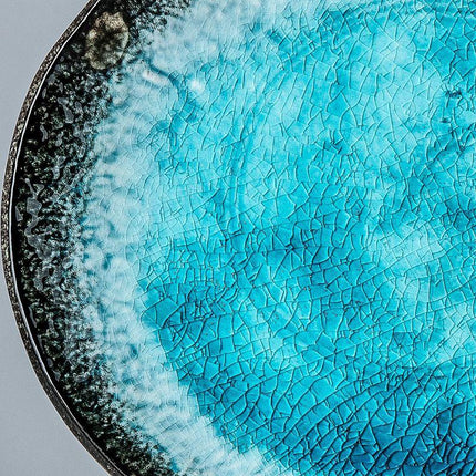 Plate Oval 18cm Sky Blue Glaze.